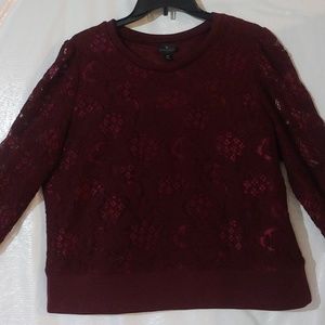Worthington Burgundy Lace Top!!!